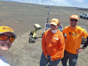 The SO2 camera installation team for Kīlauea volcano