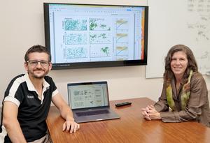UT Austin researchers Michael Kalyuzhny and Annette Ostling.