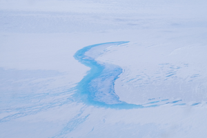 Meltwater lake near Shackleton Ice Shelf, East Antarctica.