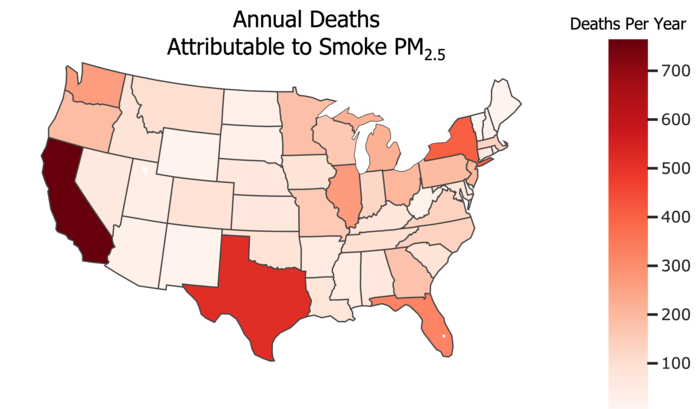 Average PM2.5 from smoke, 2006 to 2018