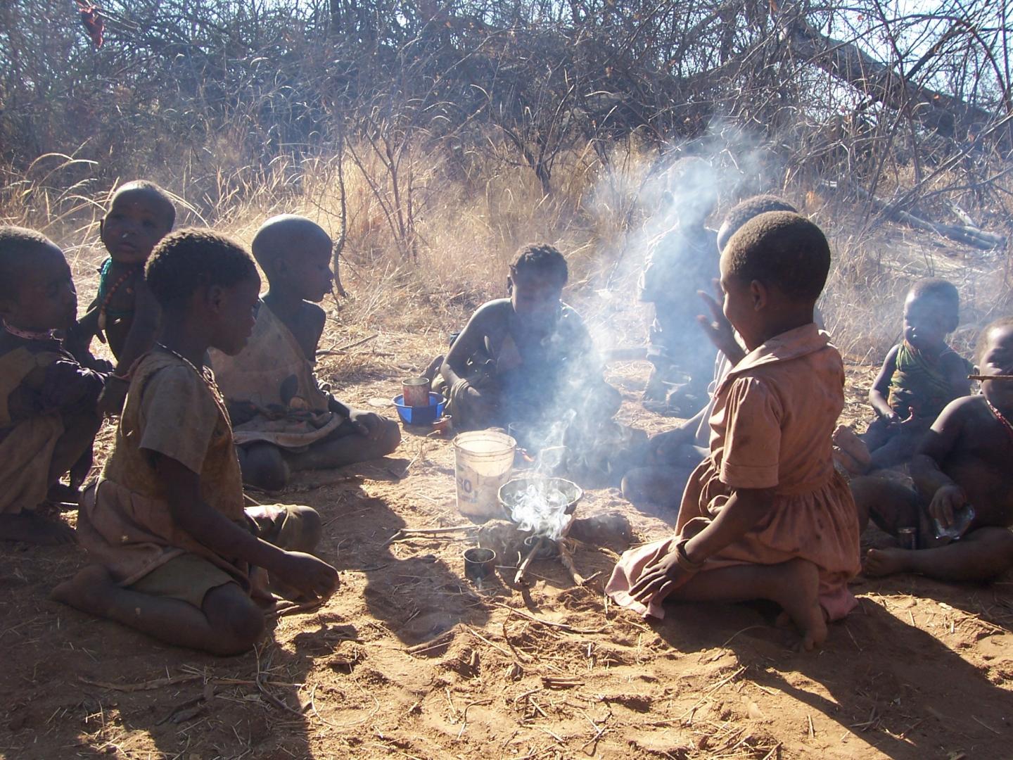 Hadza Children Engaged in Cooking Play