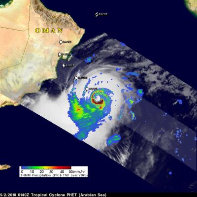 TRMM Satellite Sees Phet's Heavy Rainfall