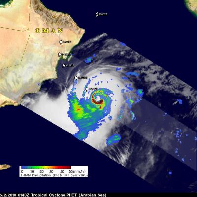 TRMM Satellite Sees Phet's Heavy Rainfall
