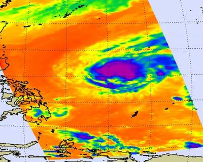 NASA Infrared Image of Tropical Storm Omais