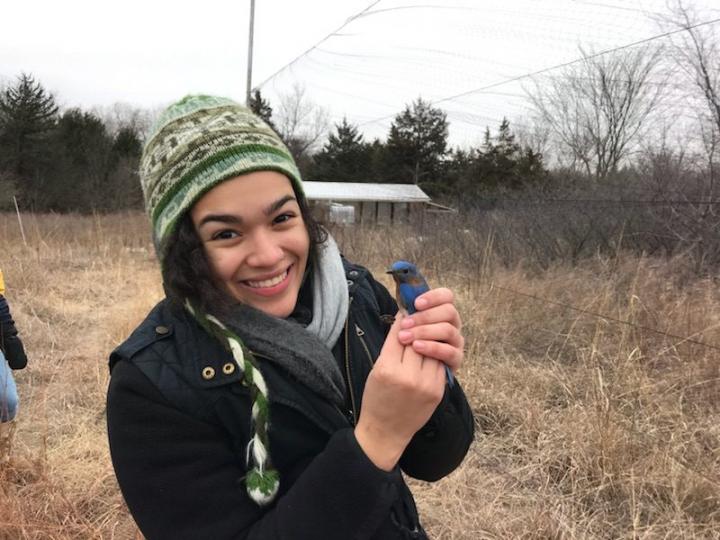 Lopez with Eastern Bluebird