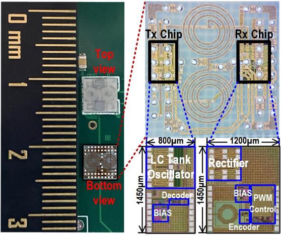Photo of Isolated power system package and chip.