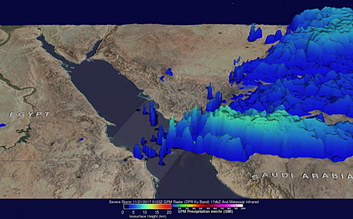 3-D Image of Storms over Saudi Arabia
