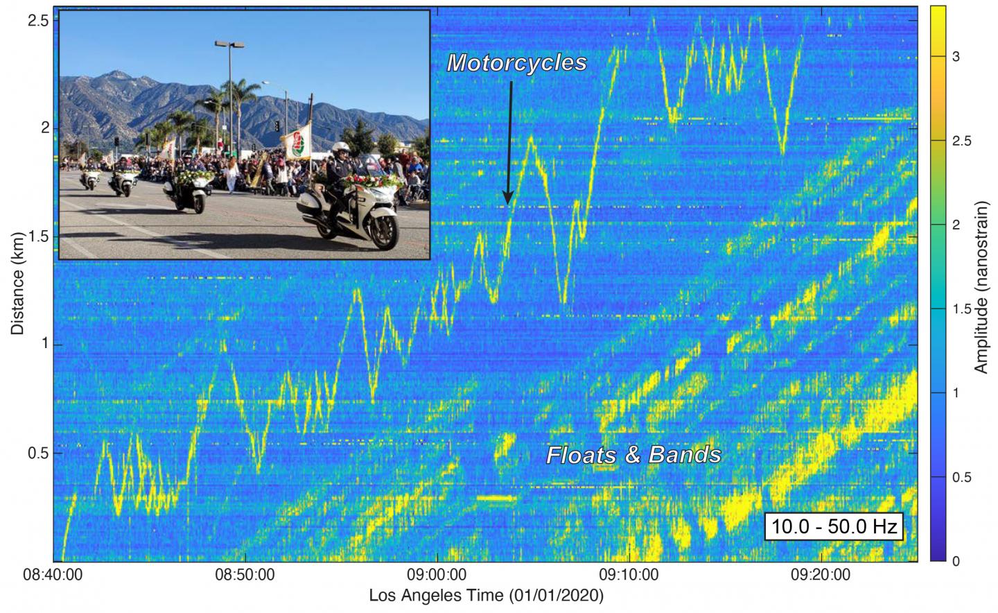 Seismic Signals from 2020 Rose Parade