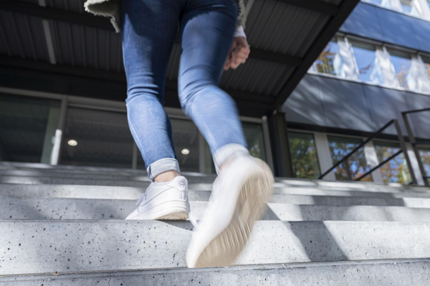 climbing stairs