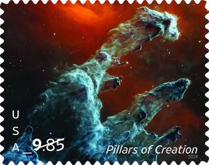 USPS Priority Mail Stamp of Webb's Pillars of Creation