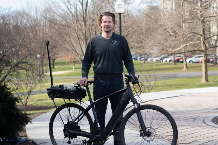 Steve Hankey with Instrumented Bicycle