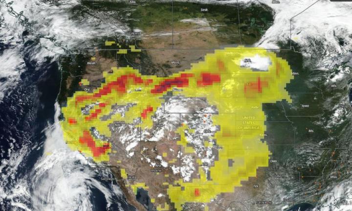 Suomi NPP image of aerosols from California fire smoke