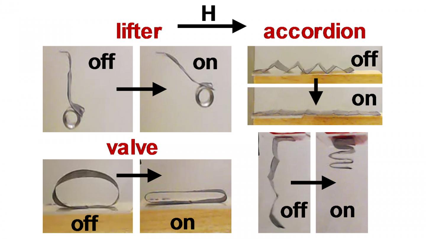 Three Soft Robot Devices, Controlled by Magnetic Fields