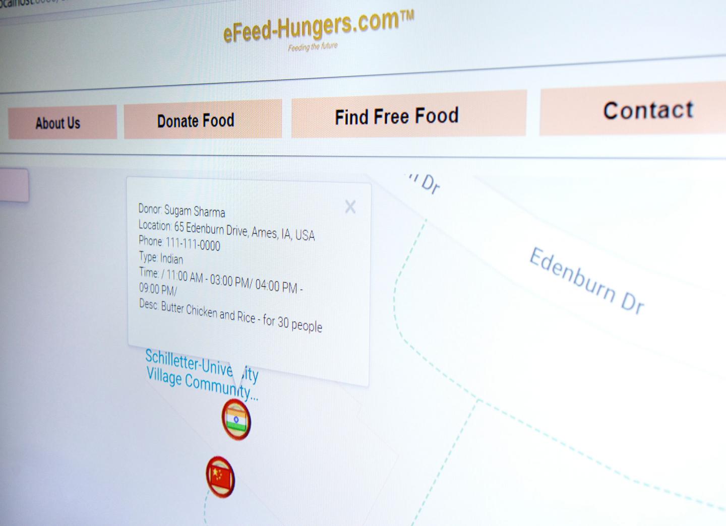 Screen Shot of e-Feed-Hungers Site