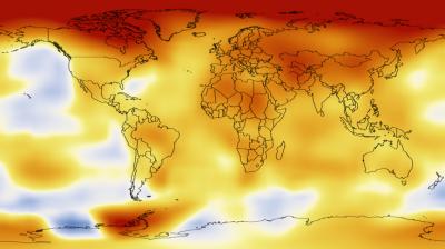 Change in Average Global Surface Temperature of Earth