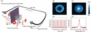 Spatiotemporal light modulation within a fiber laser cavity using a geometric phase metasurface strongly coupled to an ENZ material.