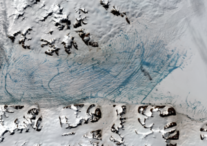 Glaciers draining into George VI ice shelf