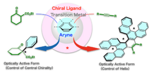 Example of asymmetric synthesis using arynes