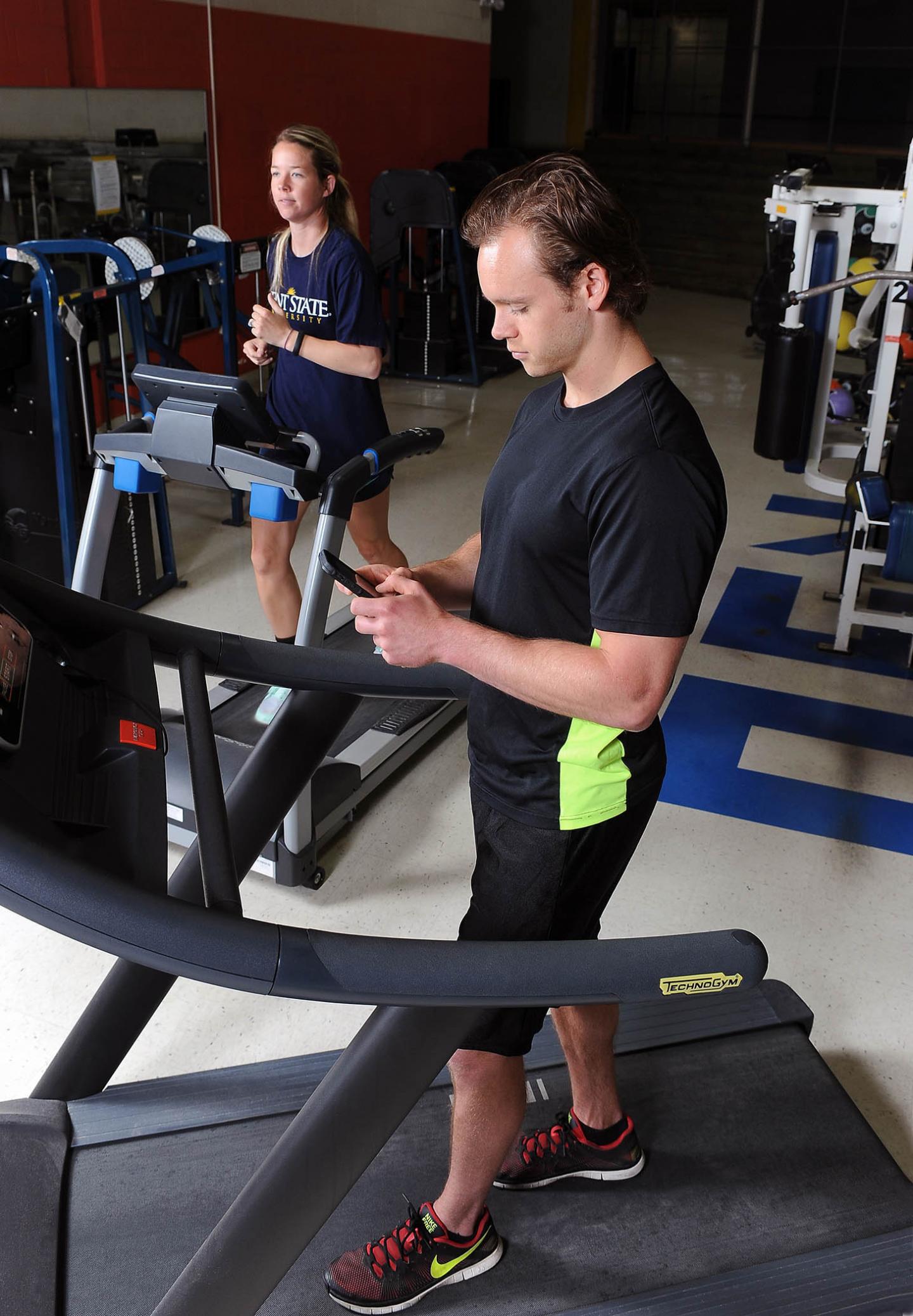 Photo of Kent State Students Exercising on Treadmills
