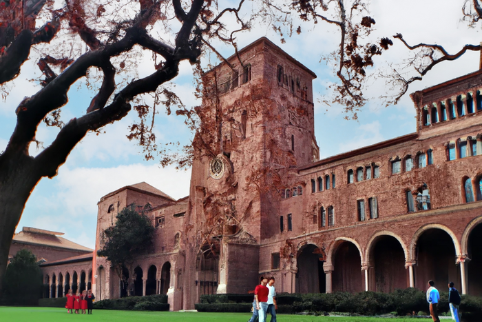 AI-generated image of University of Southern California campus