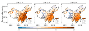 Maps of the constrained future changes in Rs and their uncertainty