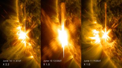 NASA Sees Sun Emit 3 X-class Flares in 2 Days