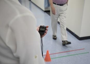 Stopwatch, Tape and an 18-foot-long Hallway are used to Measure Gait