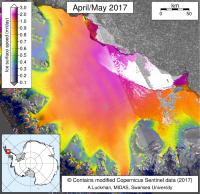 Ice Flow Velocities of Larsen C in April/May 2017