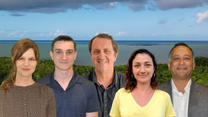 Composite image featuring some authors on the giant Thiomargarita bacteria article