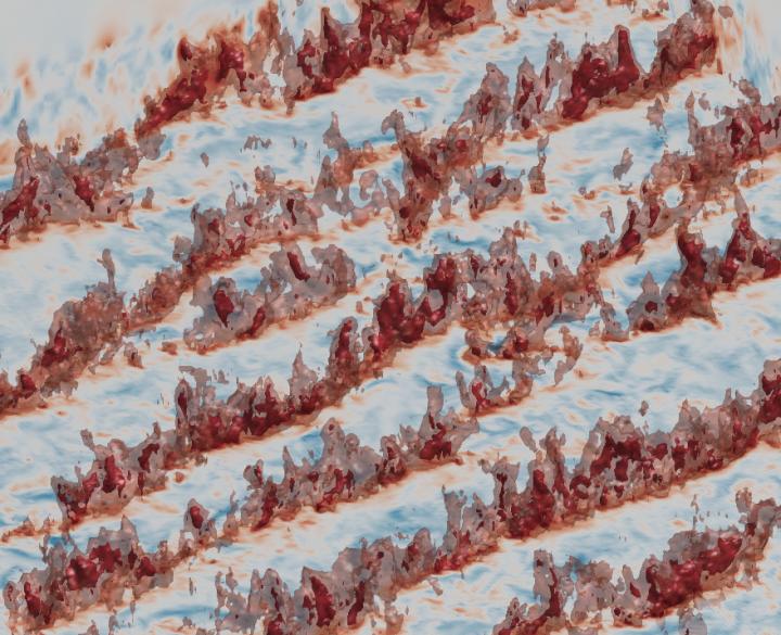 Visualization from a simulation that shows some of the large-scale structures