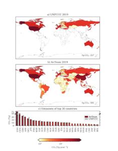 Comparison of aviation emissions reporting from the UN and from a new model