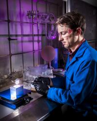 Sandia Labs Researcher Casting Organic Glass Scintillator