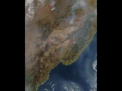 NASA Satellite Sees Fires in Eastern Russia, Northeastern China