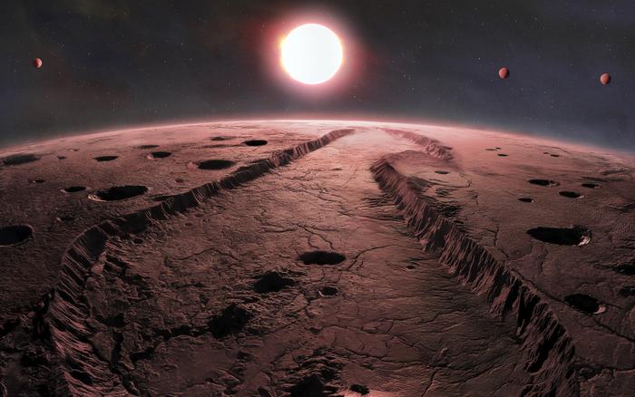 An artist’s conception of the view from one of the four planets orbiting Barnard’s Star