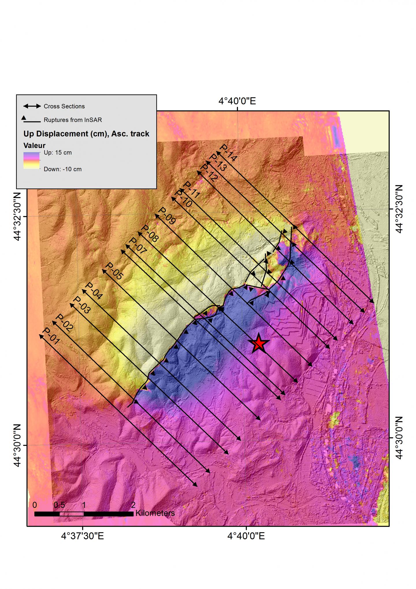 Surface Displacement Caused by the Le Teil Earthquake
