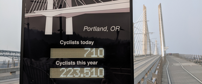 Portland Tilikum Bike Counter