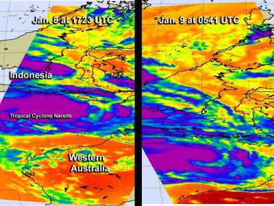 2 AIRS Infrared Images of Tropical Cyclone Narelle