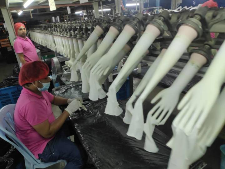 Gloves being made at Meditech Gloves in Malaysia