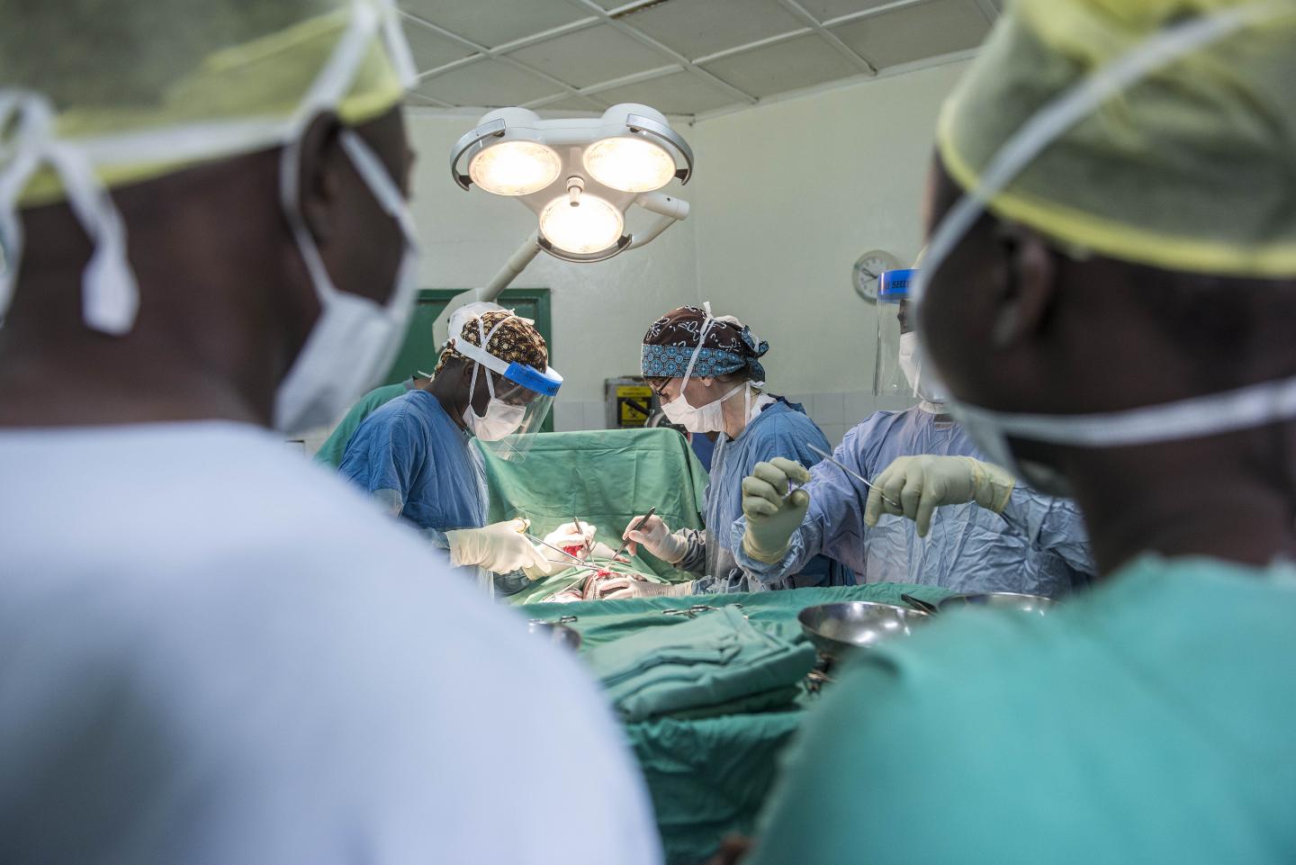 Community medical officers in Sierra Leone training to do life-saving surgeries