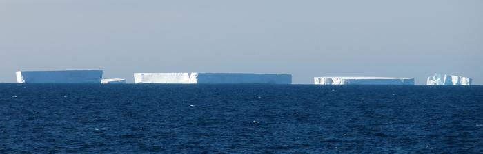 Large icebergs near Antarctica