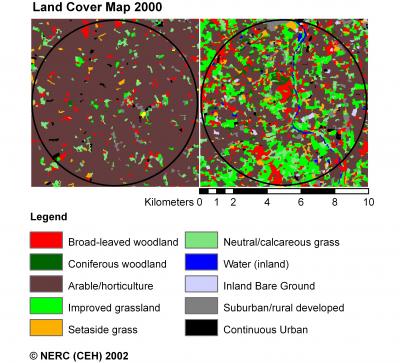 Example Land Cover Map Squares Used in Analysis