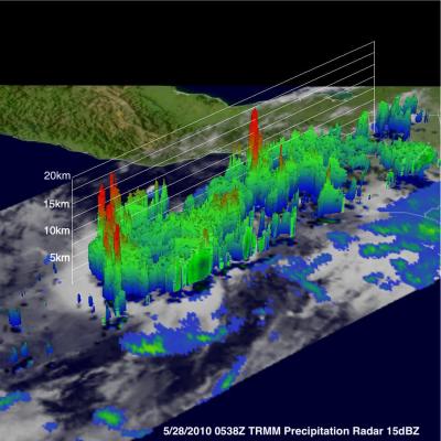 NASA 3-D Image of Agatha Before Landfall