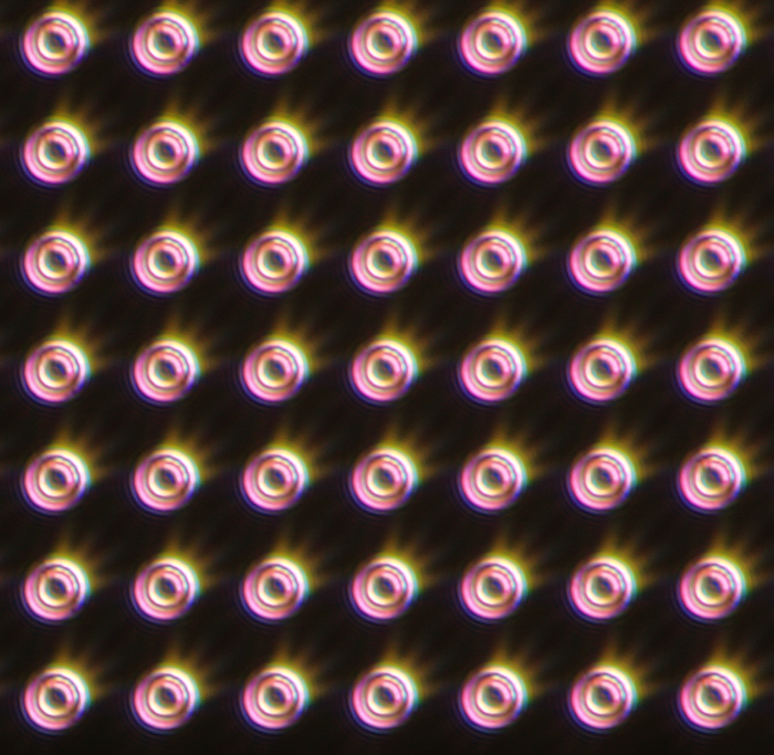 Pucks under microscope