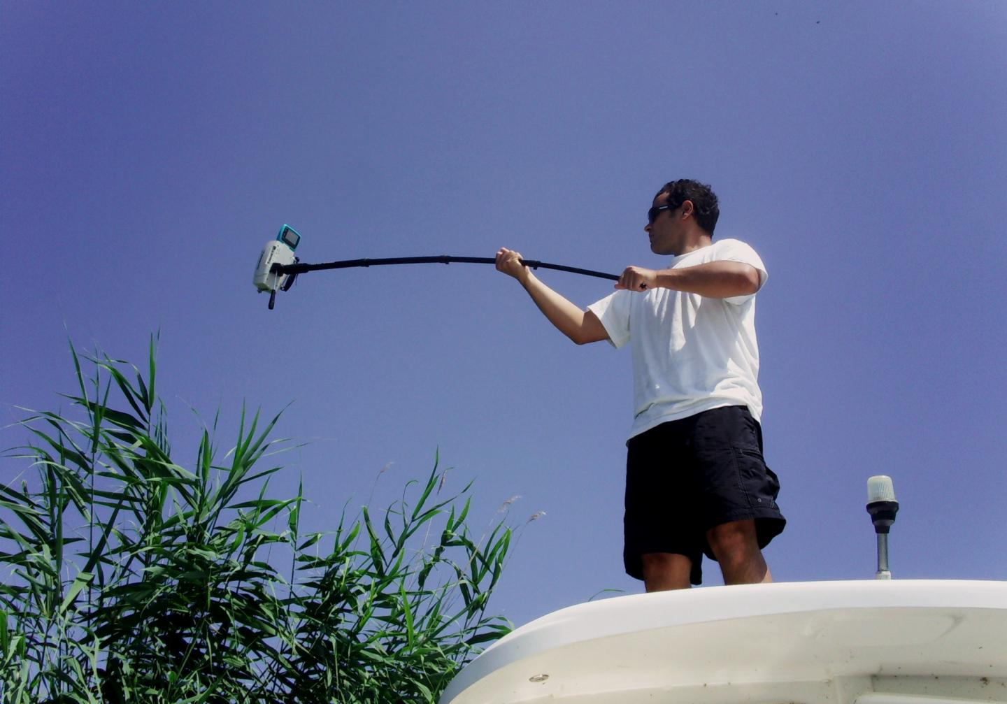 Dimitris Stratoulias with Spectroradiometer