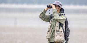 Hebo Peng is observing the birds