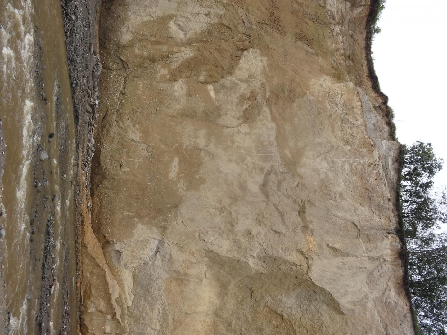 Exposure of explosive ash deposits