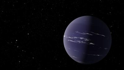 An artist's rendering of TOI-1231 b, a Neptune-like planet about 90 light years away from Earth