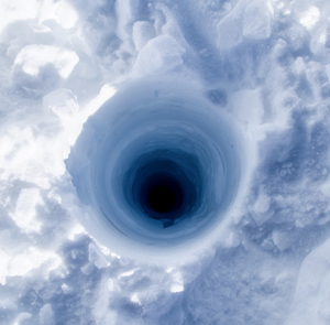 View into ice core borehole