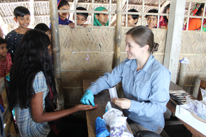 Alexandra Pounds, Research Fellow at the University of Stirling's Institute of Aquaculture, in Bangladesh