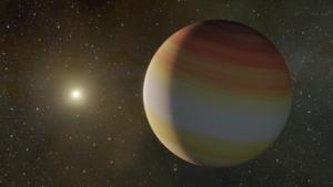 Artist's vision of a cold super-Jupiter in the HD 118203 system. It is an extremely massive gas planet orbiting its star in an orbit six times that of Earth. Astronomers believe it has very low temperatures